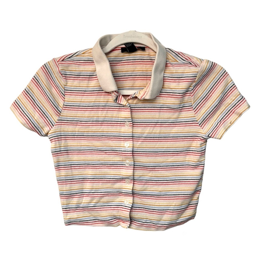 🍒 Forever 21 Rainbow Collared Shirt 🍒